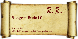 Rieger Rudolf névjegykártya